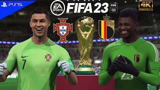 RONALDO or DOKU? Who is better goalkeeper? PORTUGAL vs BELGIUM, FIFA 23, PS5, 4K