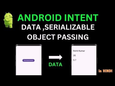 Passing Objects between Activities | Android Data Passing Between Activities using Intent in HINDI