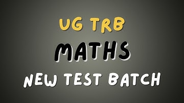 UG TRB Maths Online Class | Tamil Medium | English Medium | Class Start Form December 2025