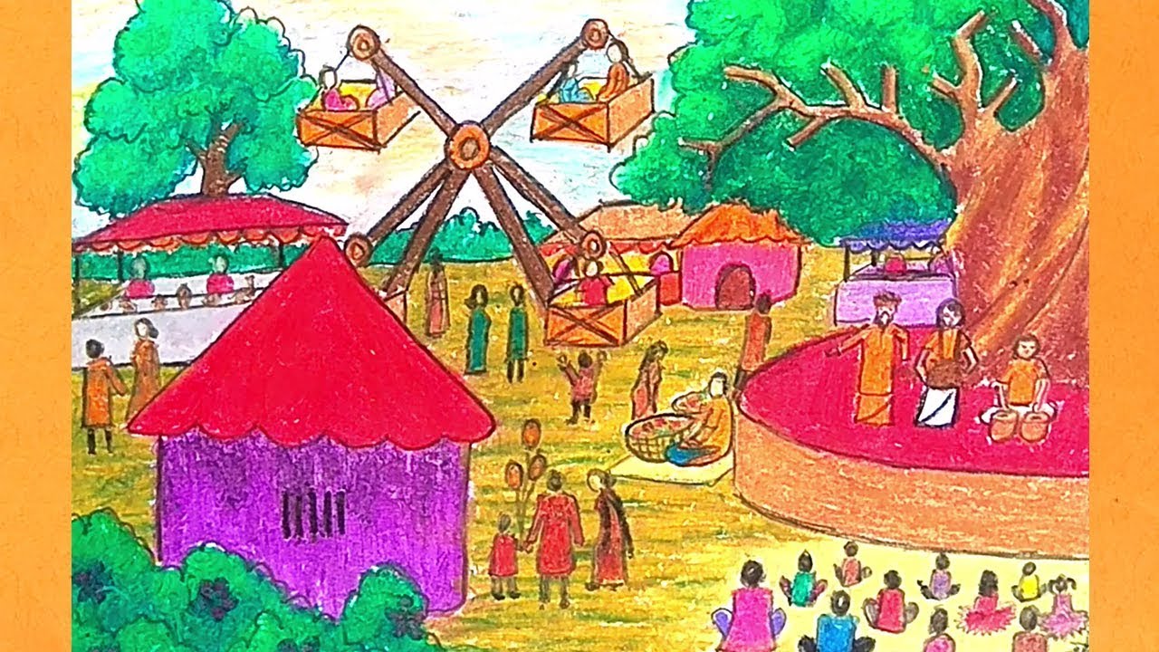 How To Draw Boishakhi Mela Scenery Drawing Village Fair Youtube Anyone can create great looking diy drawings!. how to draw boishakhi mela scenery drawing village fair