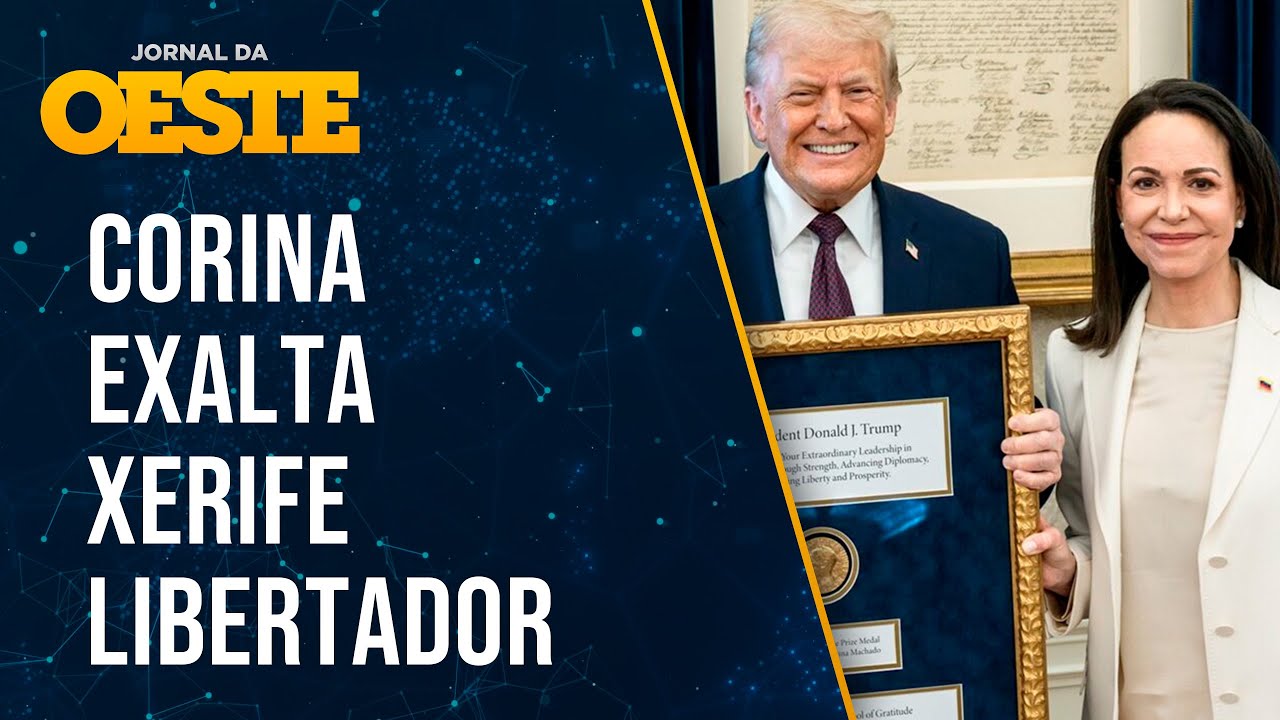 VENEZUELA: María Corina Machado presenteia Trump com medalha Nobel da Paz