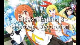 Video thumbnail of "Recover Decoration ( Nisekoi Ending 2 ) with lyrics"