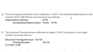 Question 1:  Adjusting Entries