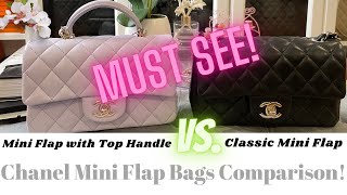 Chanel Mini Flap With Top Handle Bag Vs. Classic Mini Flap Bag