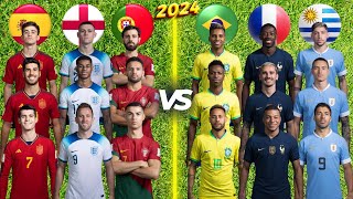 Portugal England Spain 🆚 Brazil France Uruguay (Ronaldo, Mbappe, Neymar, Nunez, Kane, Gavi, Kane)💪⚽🔥