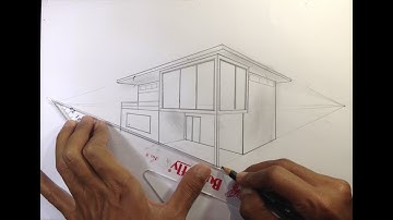 ARCHITECTURAL │How To Draw a Simple Modern House in 2 Point Perspective #13