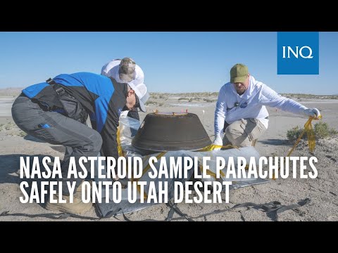 NASA asteroid sample parachutes safely onto Utah desert