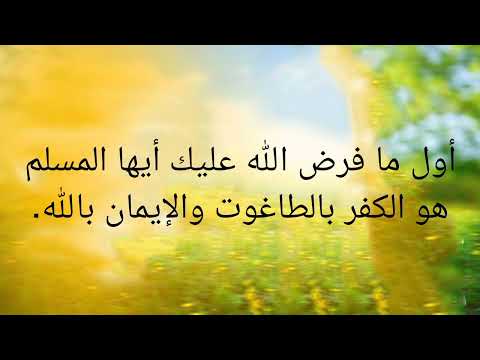 أول ما فرض الله عليك أيها المسلم هو الكفر بالطاغوت والإيمان بالله