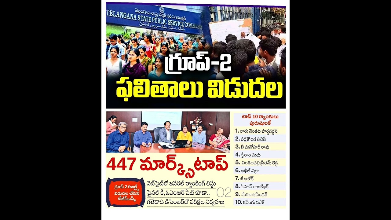 TSPSC Group 2 Results 2025 Released: Check MeritList and Marks