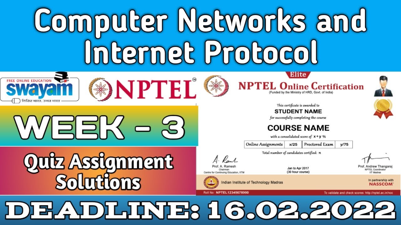 computer networks and internet protocol nptel assignment answers 2021