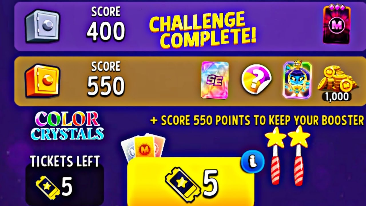 color crystals solo challenge perfect heist 550 score match masters solo challenge .
