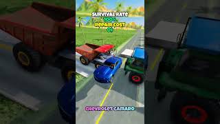 Which of these vehicles can jump between the two dump trucks? #beamng #beamngdrive #game #gaming