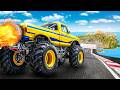 Jumping MONSTER TRUCKS Across The ENTIRE MAP in GTA 5!