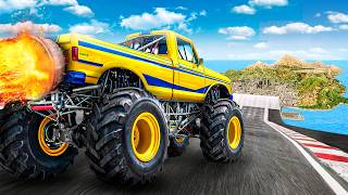 Jumping MONSTER TRUCKS Across The ENTIRE MAP in GTA 5!