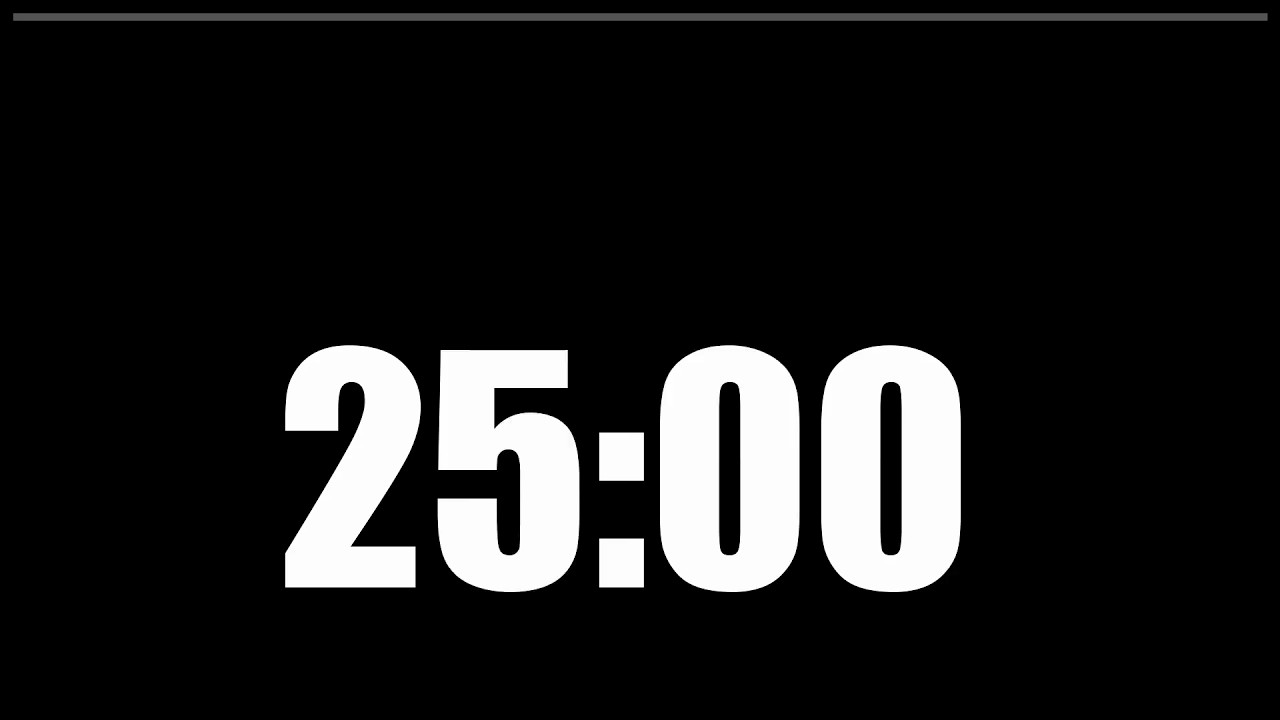25 Minute Classroom Timer | Black Screen, Low Distraction