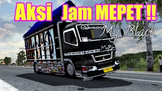 Aksi Jam Mepet Truck My Black Lari Kesetanan.[ETS2]mod indonesia