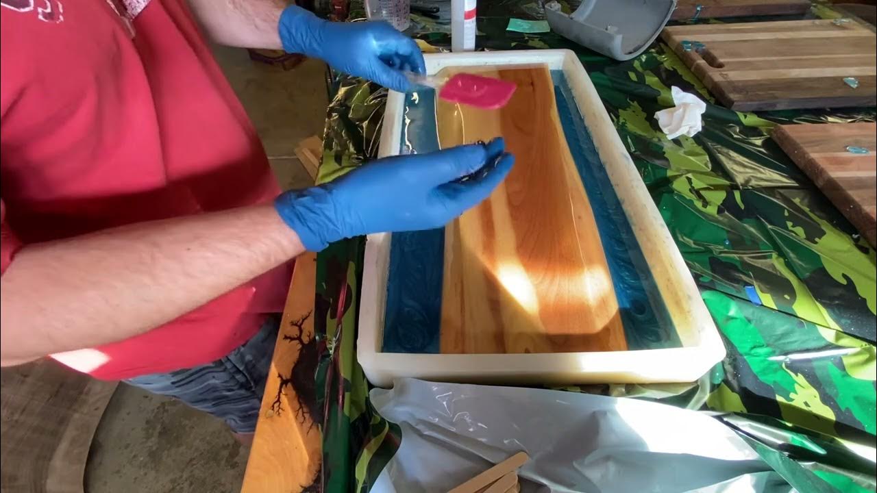 Applying a seal coat of epoxy to charcuterie board YouTube