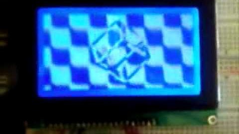 3D Rotating Cube on 128x64 Blue LCD