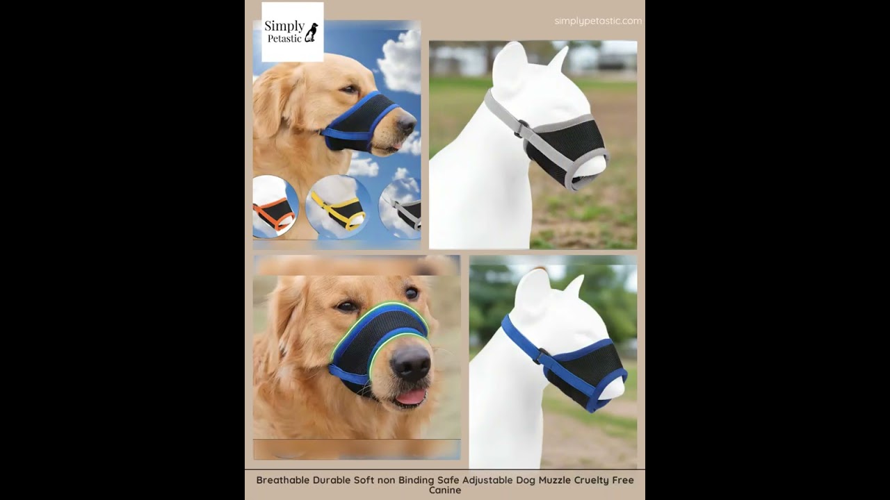 Breathable Durable Soft non Binding Safe Adjustable Dog Muzzle Cruelty Free Canine