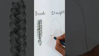 braids and straight hair drawing #shorts braids and straight hair drawing #shorts