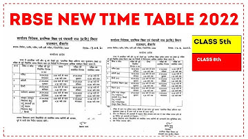 #Class 5th and 8TH #boardexam  exam Time table 2022| RBSE board today new update