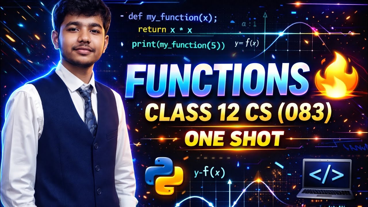 FUNCTION | CS 083 CLASS 12 | CHAPTER 2 | Full Explanation 😎👍🏼 - YouTube