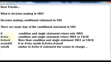 Decision Making VBA
