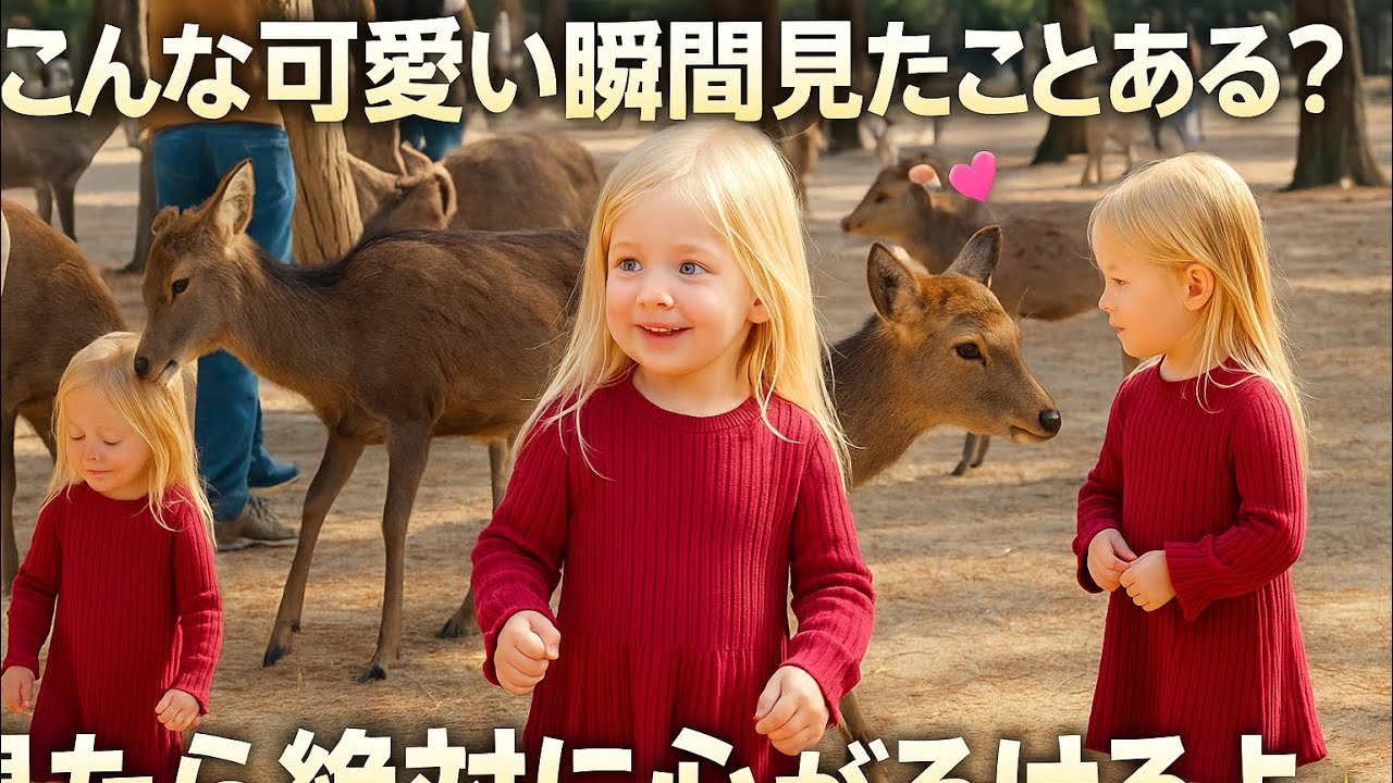 こんな可愛い瞬間見たことある？子どもと鹿の心とろけるシーン🦌👧💕