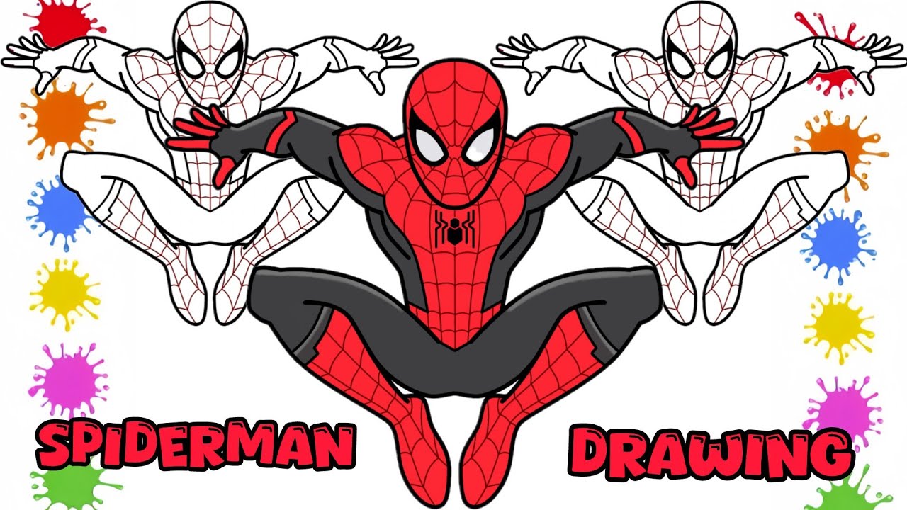 How to Draw SpiderMan No Way Home Easy StepbyStep Tutorial
