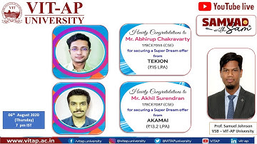 PLACEMENT INTERVIEW  SAMVAD  WITH SAM SERIES 4 VIT-AP University | PAT | #superdreamoffer #VITAP