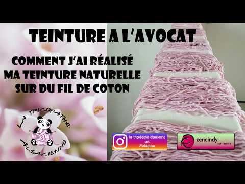 Teinture naturelle à l&rsquo;avocat sur fil de coton