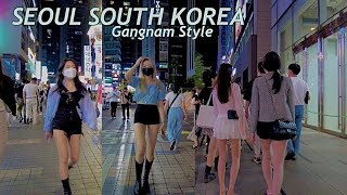 Saturday Night, Walking in Gangnam Streets - Street Fashion - Walking Tour SEOUL KOREA 2022