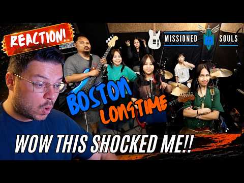 LONG TIME by Boston | Missioned Souls | family band studio cover | REACTION