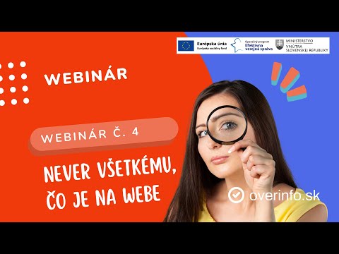 Webinár 4: Never všetkému, čo je na webe