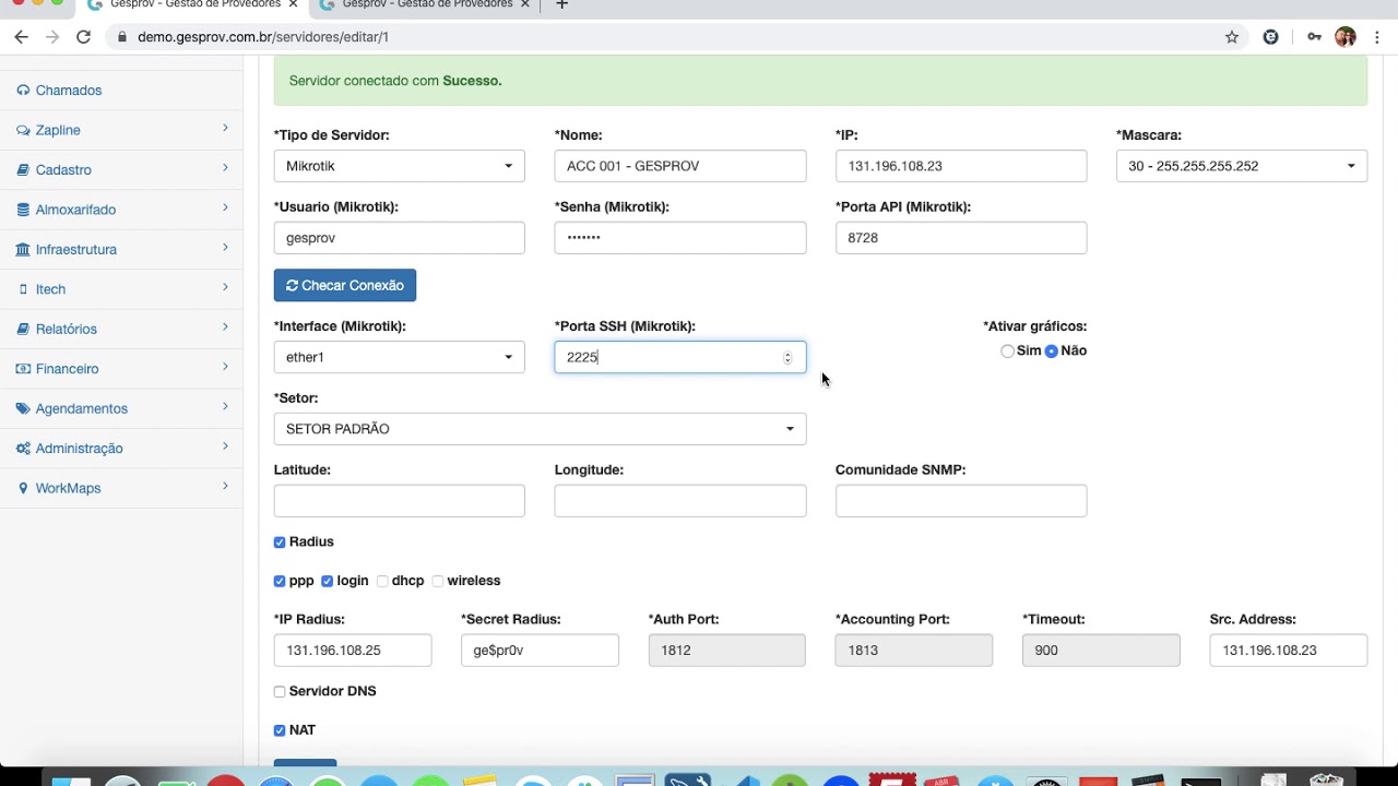 Aula 01 - Infraestrutura (Servidor) Gesprov - Sistema de Gestão de Provedores