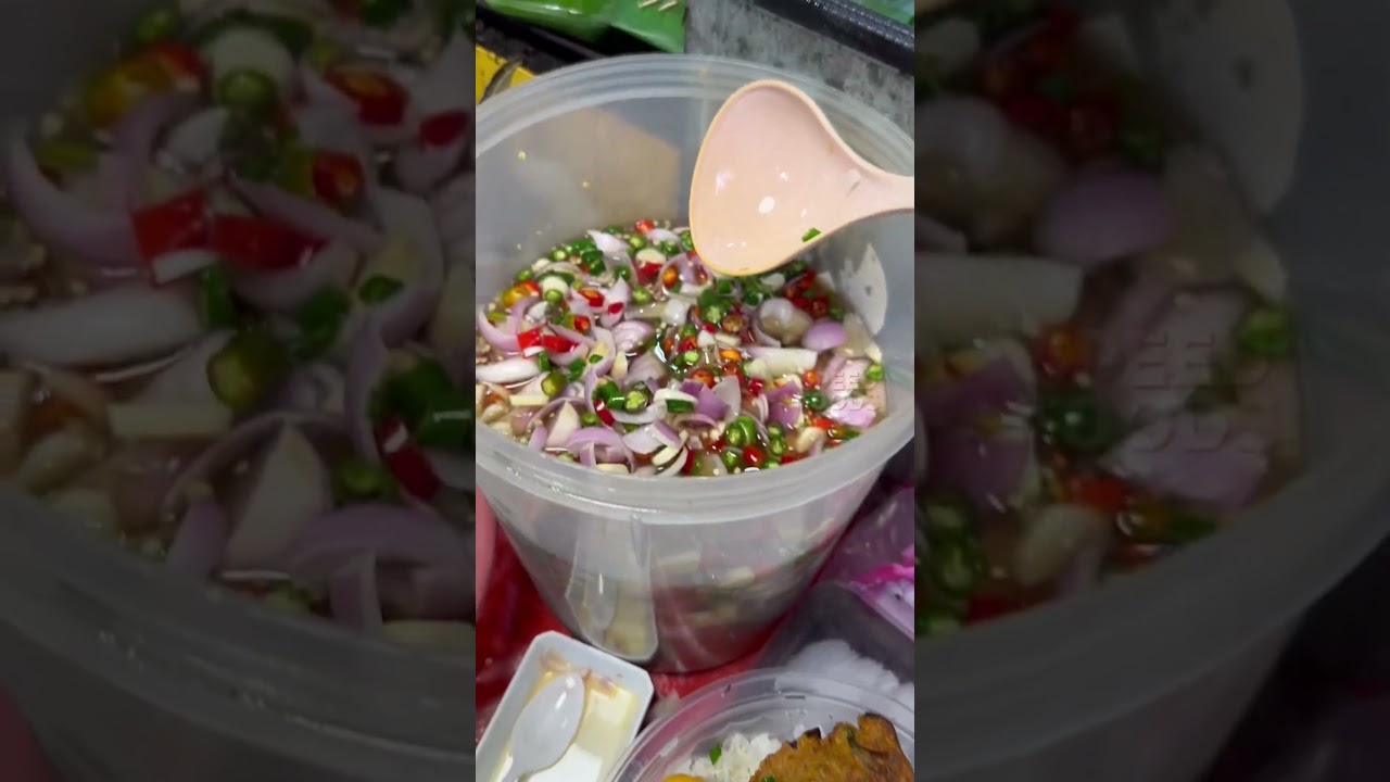 Amazing food in banana leaf wrap - thai street food 