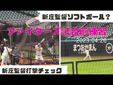【エスコン】新庄監督突然のソフトボール投げ？！【練習見学の様子】