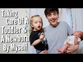 Teen Dad's First Time Alone With Both Babies! *vlog*