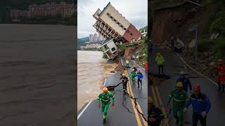 Apartment Tower Crashes Down as Land Subsides by the River!