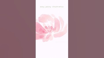 Loose watercolor peony painting on procreate