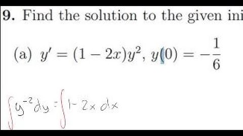 Find the solution to the given initial value problem | Differential Equations (review)