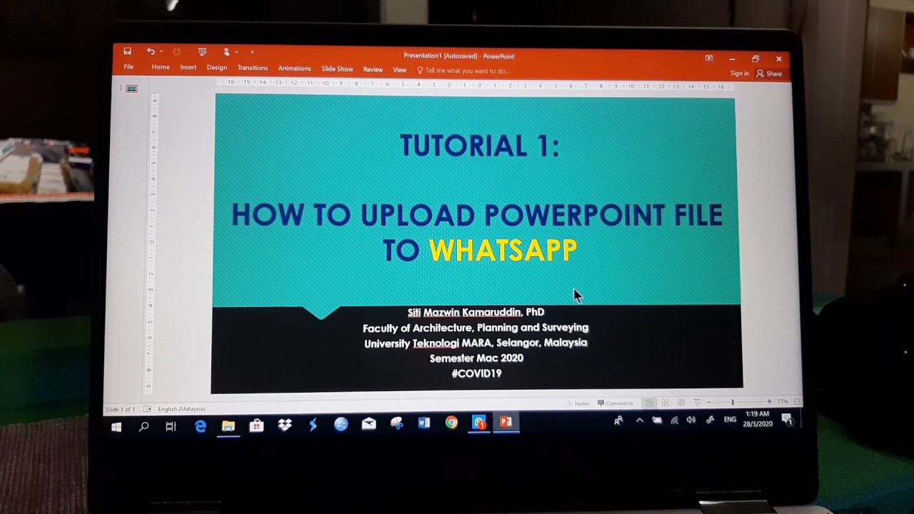 how to send powerpoint presentation to whatsapp in laptop