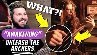 Bass Teacher REACTION | Unleash the Archers "AWAKENING" and this INSANE Bass Technique!