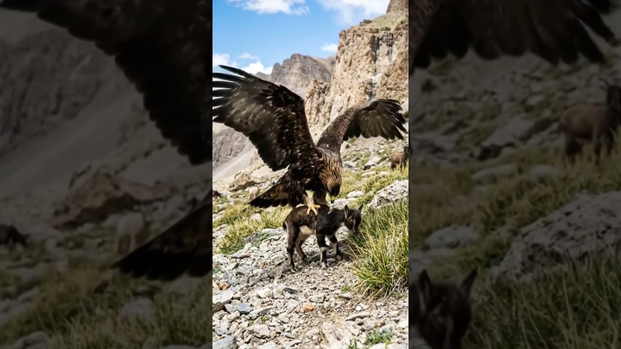 विशाल बाज का खतरनाक  Golden Eagle Hunting | Amazing Wildlife Attack#trending #animals #viralvideo