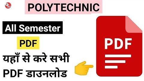 Pdf of all subject of all semester of polytechnic. @gtechpoly