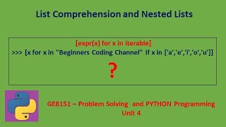 Python | Advanced List Processing & Comprehension with programs | GE8151-PSPP | Tamil | 48