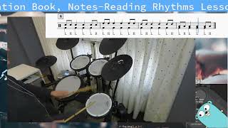 Syncopation Sticking Lesson 4 - Singles Fill-Ins, Note-Reading Rhythms, Ted Reed