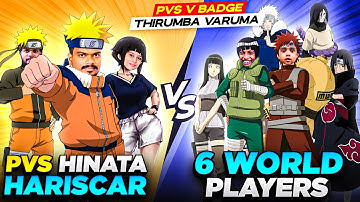 🔥 HARISCAR X PVS X HINATA QUEEN VS 6 WORLD PLAYERS CLASH SQUAD |  3 VS 6 Funny Game play Tamil