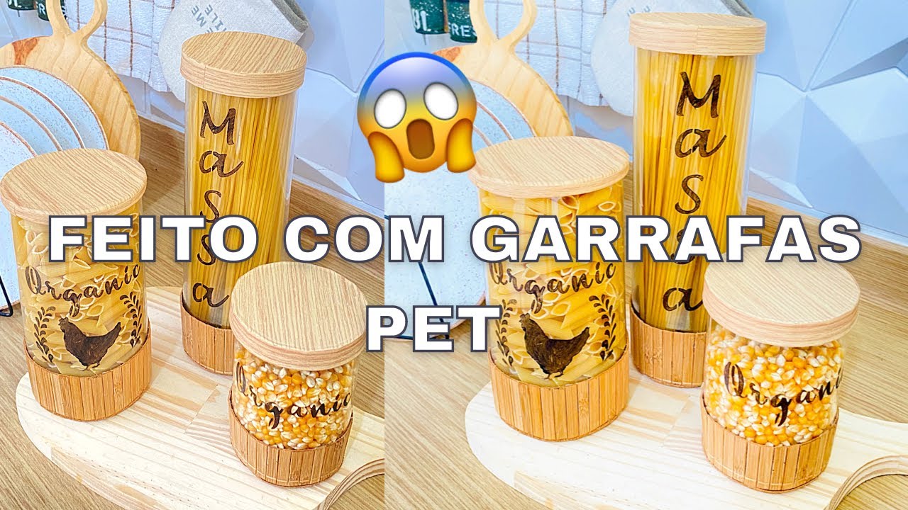 IDEIA INCRÍVEL CARA DE LOJA FEITO COM GARRAFAS PET PARA DECORAR A COZINHA! PASSO A PASSO