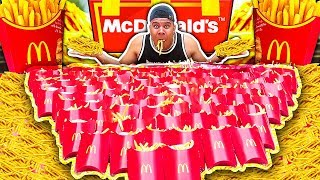 100 MCDONALD'S FRIES CHALLENGE (IMPOSSIBLE) *200,000 CALORIES*